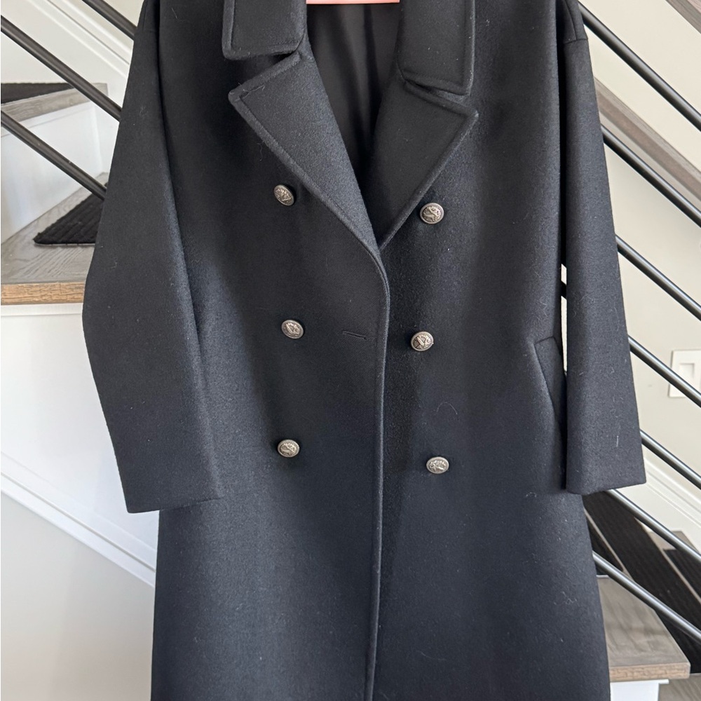 Yves Saint Laurent Black Double-Breasted Women's Coat